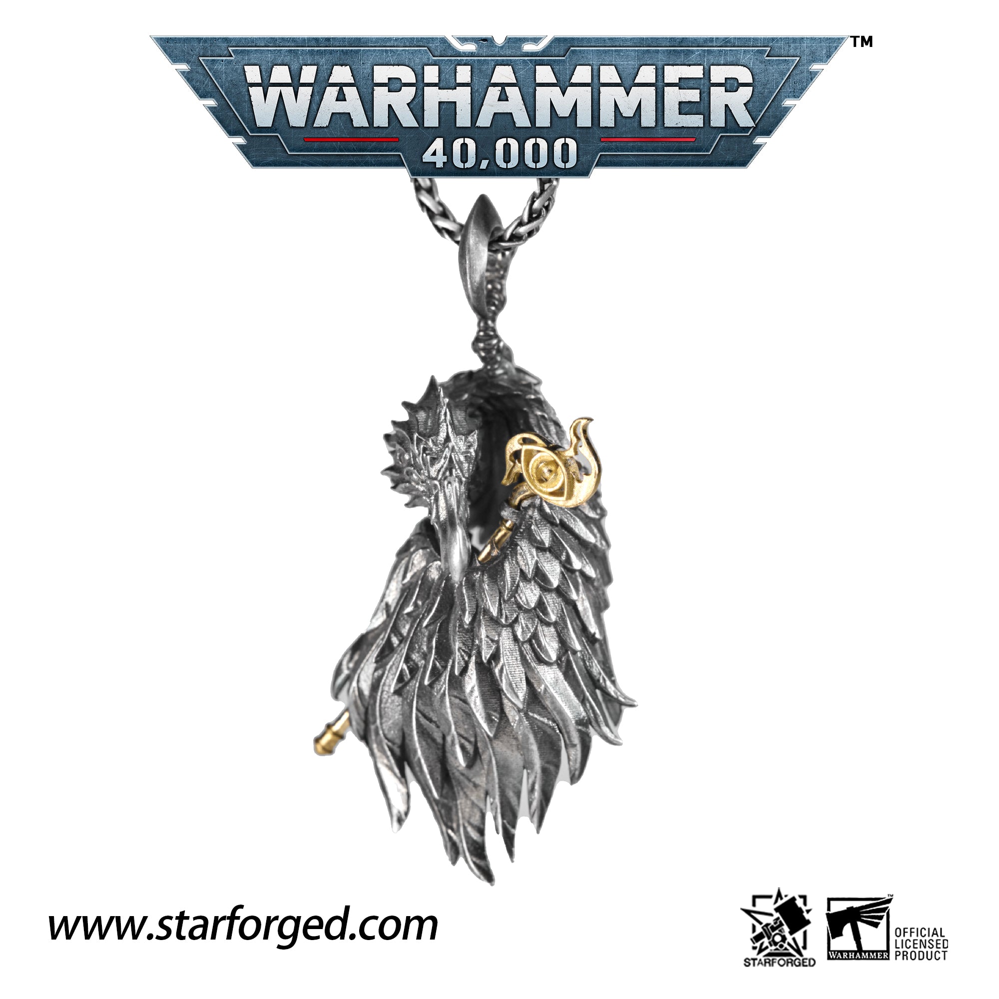 Warhammer 40K Plumes of Change Pendant Tzeentch Chaos God Necklace by Starforged